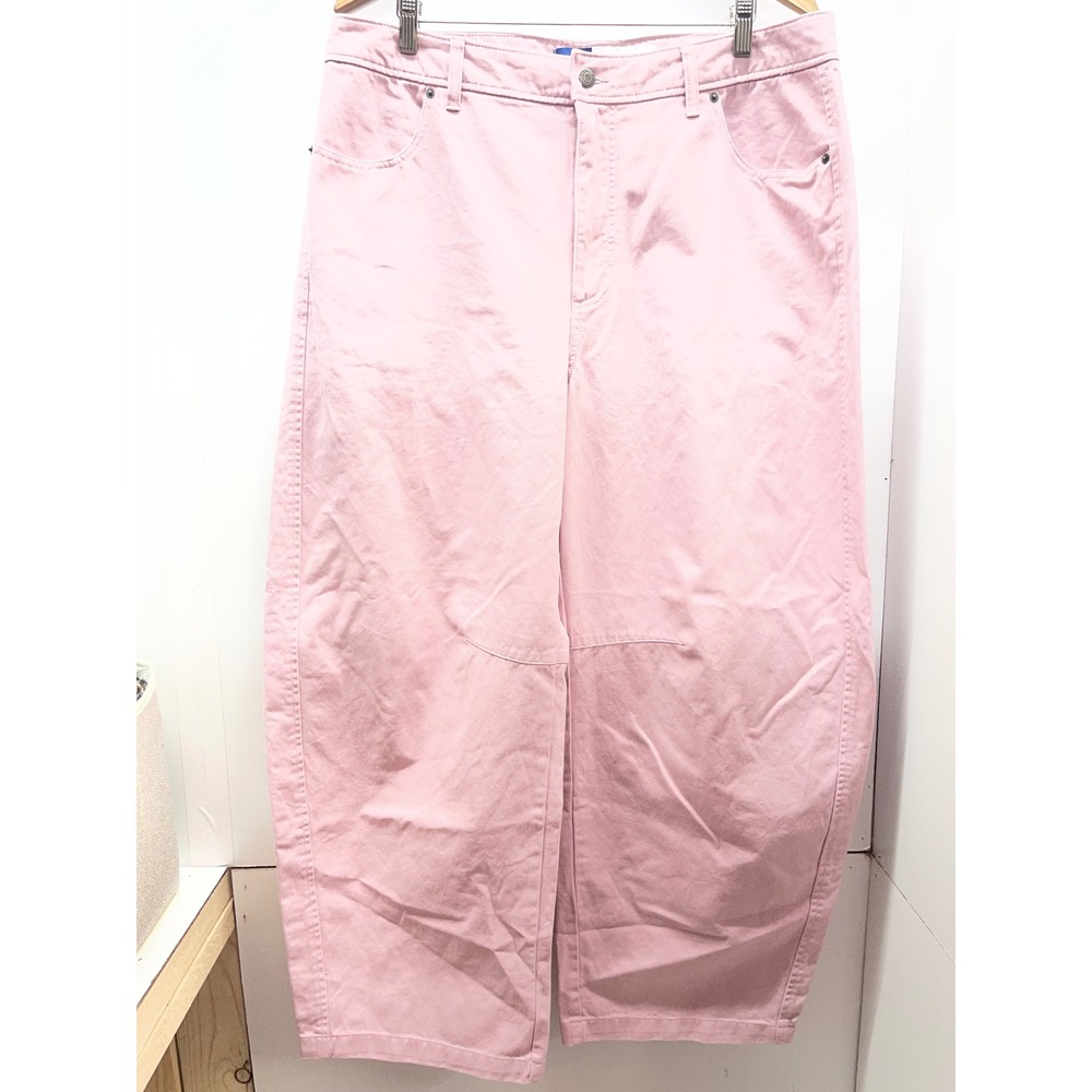 Old Navy Womens Pink Extra High-Rise Barrel Leg Pants Size 14 Curved Twill